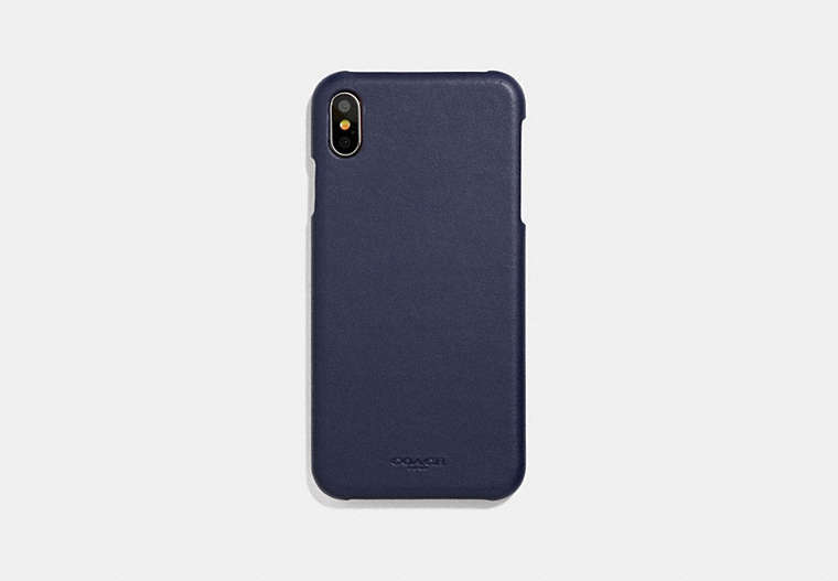 COACH®,COQUE IPHONE XS MAX,Cuir,Cadet,Front View