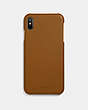 COACH®,IPHONE XS MAX CASE,Leather,Saddle,Front View