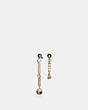COACH®,TEA ROSE DROP EARRINGS,Plated Brass,Silver/Rose,Front View