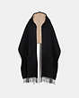 COACH®,OVERSIZED SIGNATURE MUFFLER WITH HOOD,Wool Blend,Black,Front View