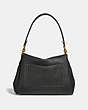 COACH®,MAY SHOULDER BAG,Leather,Medium,Brass/Black,Back View