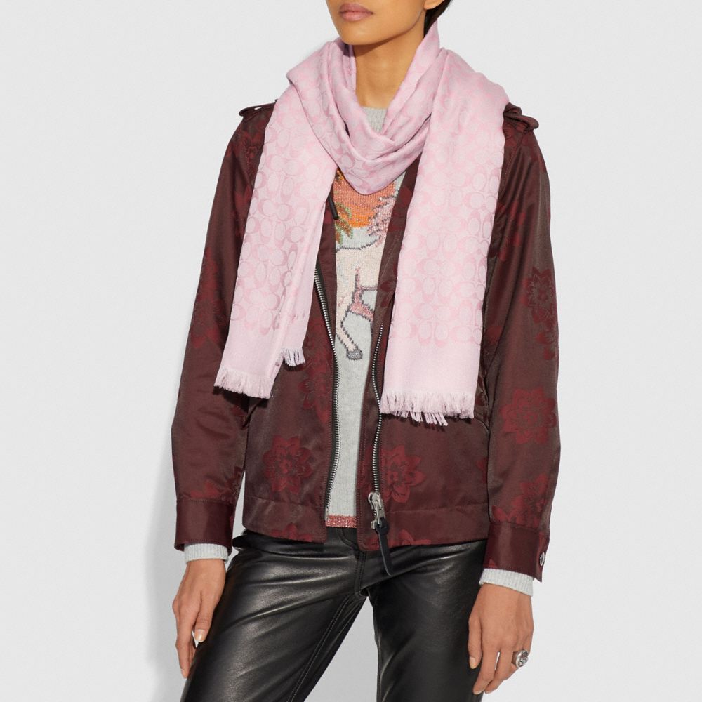 COACH®,Signature Stole,,Angle View