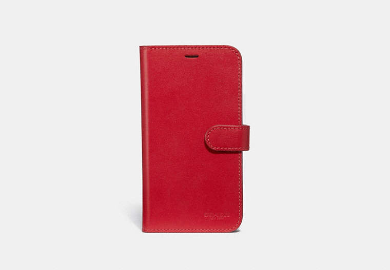 COACH®,IPHONE X/XS FOLIO,Leather,Green,Front View