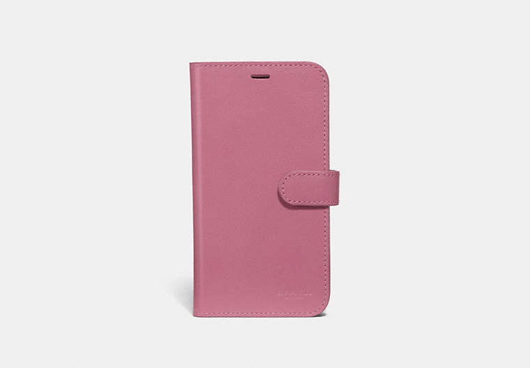 COACH®,IPHONE X/XS FOLIO,Leather,Rose,Front View