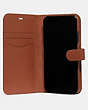 COACH®,IPHONE X/XS FOLIO,Leather,Saddle,Inside View,Top View