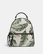 COACH®,JORDYN BACKPACK WITH BANANA LEAVES PRINT,pvc,Silver/Cargo Green Chalk Multi,Front View