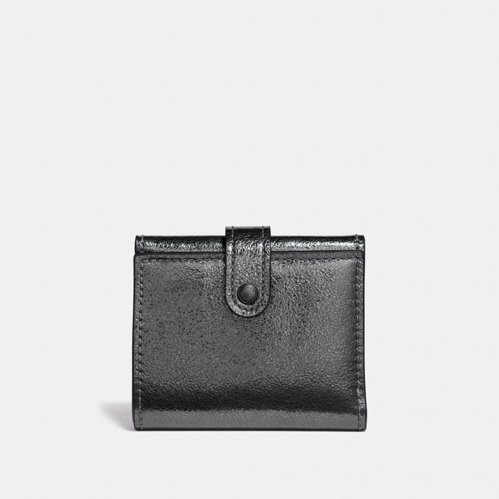 COACH®,SMALL TRIFOLD WALLET,Leather,Pewter/Metallic Graphite,Front View