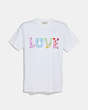 COACH®,LOVE BY JASON NAYLOR T-SHIRT,cotton,White,Front View
