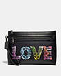COACH®,ACADEMY POUCH,Leather,Love By Jason Naylor,Front View