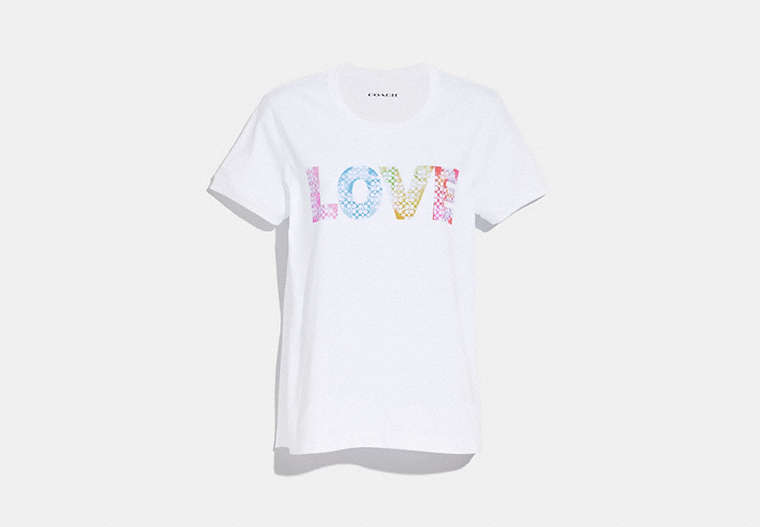 COACH®,LOVE BY JASON NAYLOR T-SHIRT,cotton,White,Front View image number 0
