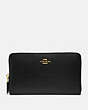 COACH®,CONTINENTAL WALLET,Leather,Mini,Gold/Black,Front View