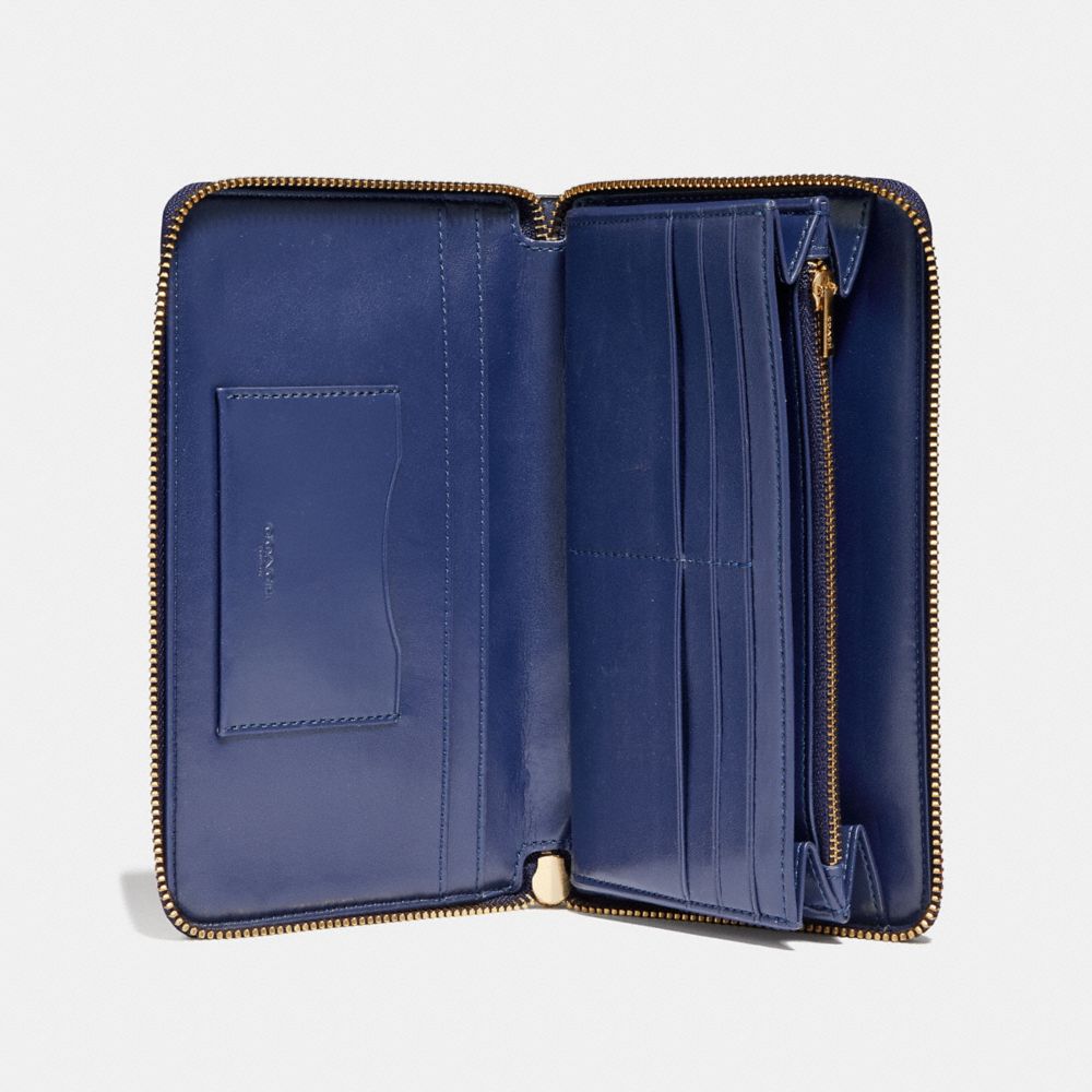 COACH®,PORTEFEUILLE CONTINENTAL,Cuir,Or/Cadet,Inside View,Top View