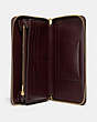 COACH®,CONTINENTAL WALLET,Leather,Mini,Gold/Oxblood,Inside View,Top View