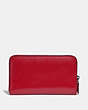 COACH®,CONTINENTAL WALLET,Leather,Mini,Gunmetal/Red Apple,Back View