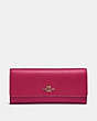 COACH®,SOFT TRIFOLD WALLET,Leather,Gold/Bright Cherry,Front View