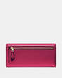 COACH®,SOFT TRIFOLD WALLET,Leather,Gold/Bright Cherry,Back View