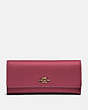 COACH®,SOFT TRIFOLD WALLET,Leather,Gold/Dusty Pink,Front View