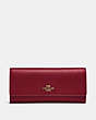 COACH®,SOFT TRIFOLD WALLET,Leather,Gold/Deep Red,Front View