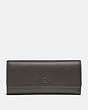 COACH®,SOFT TRIFOLD WALLET,Leather,Gunmetal/Dark Olive,Front View