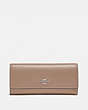 COACH®,SOFT TRIFOLD WALLET,Leather,Light Antique Nickel/Taupe,Front View