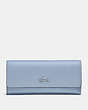 COACH®,SOFT TRIFOLD WALLET,Leather,Silver/Mist,Front View