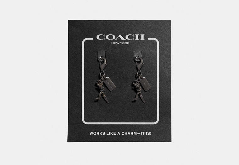 COACH®,REXY SHOE CHARM,Metal,Gunmetal,Front View image number 0