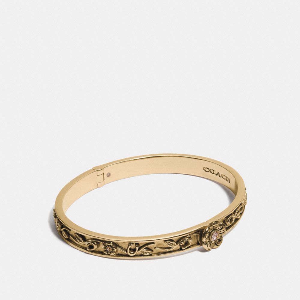 Tea Rose Hinged Bangle