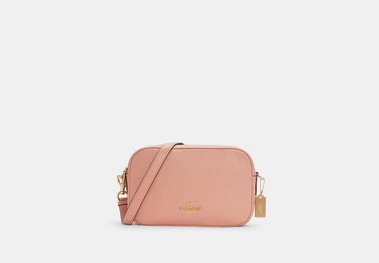 COACH®,JES CROSSBODY,Pebble Leather,Medium,Gold/Shell Pink,Front View