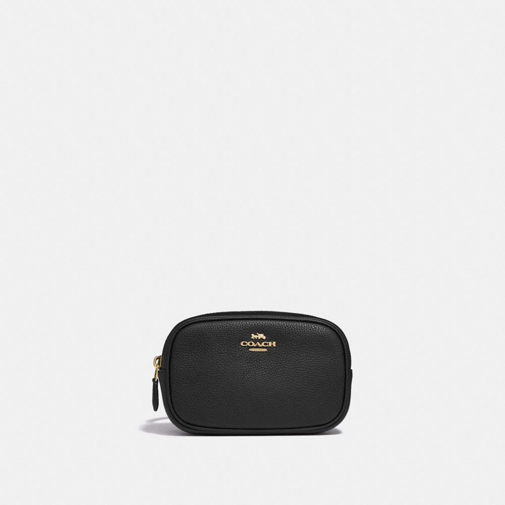 COACH®,BELT BAG,Leather,Gold/Black,Front View