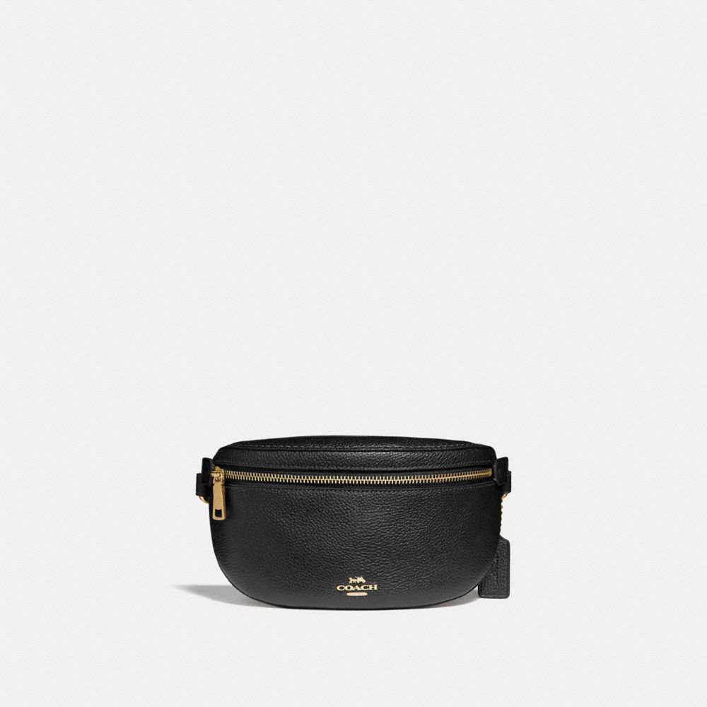 COACH®,BELT BAG,Mini,Gold/Black,Front View