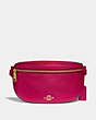 COACH®,BELT BAG,Leather,Mini,Gold/Bright Cherry,Front View