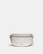 COACH®,BELT BAG,Leather,Mini,Gold/Chalk,Front View