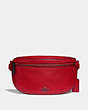 COACH®,BELT BAG,Leather,Mini,Gunmetal/Red Apple,Front View