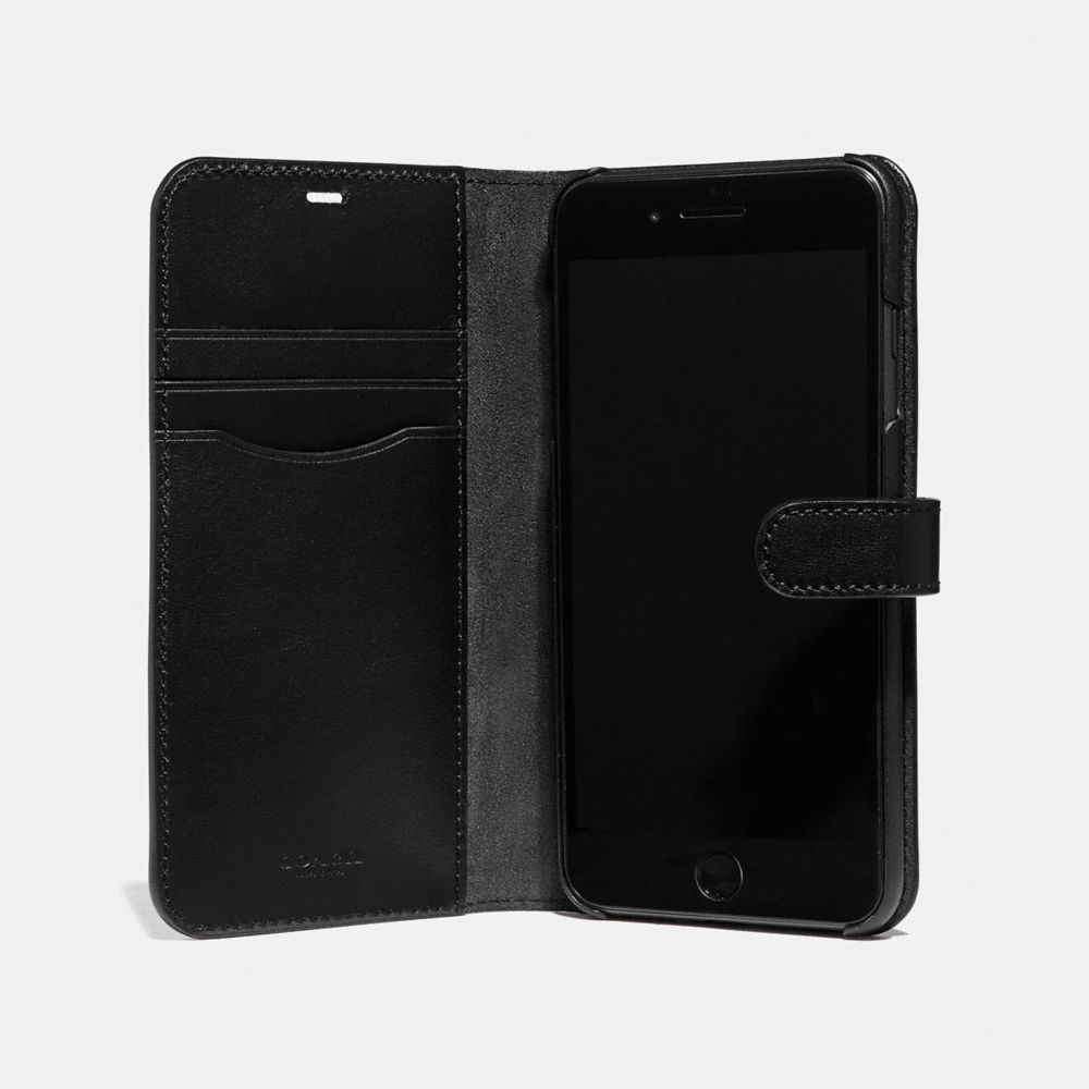 COACH®,IPHONE XS MAX FOLIO,Leather,Black,Inside View,Top View