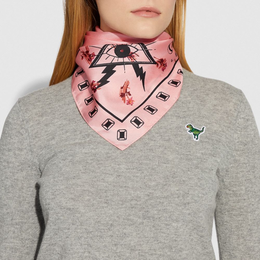 Floral Pyramid Eye Silk Bandana