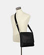 COACH®,HOUSTON MAP BAG,Leather,Medium,Gunmetal/Black,Alternate View