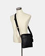 COACH®,HOUSTON FLIGHT BAG IN SIGNATURE LEATHER,Leather,Medium,Gunmetal/Black,Alternate View