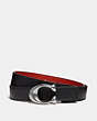 COACH®,C HARDWARE REVERSIBLE BELT, 25MM,Leather,NI/Black 1941 Red,Front View