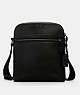 COACH®,HOUSTON FLIGHT BAG,Leather,Medium,Gunmetal/Black,Front View