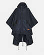 COACH®,PACKABLE PONCHO,Nylon,NAVY/BLACK,Front View