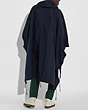 COACH®,PACKABLE PONCHO,Nylon,NAVY/BLACK,Scale View