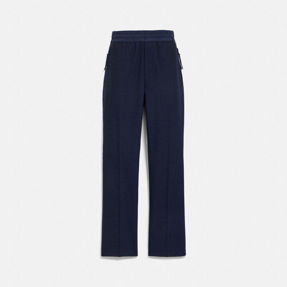 COACH®,PLEATED PANTS,wool,NAVY,Front View