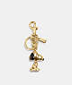 COACH®,COACH X PEANUTS SNOOPY BAG CHARM,Metal,Gold Multi,Front View