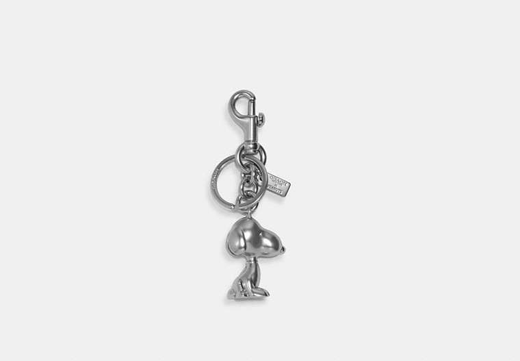 COACH®,COACH X PEANUTS SNOOPY BAG CHARM,Metal,Silver,Front View