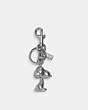COACH®,COACH X PEANUTS SNOOPY BAG CHARM,Metal,Silver,Front View