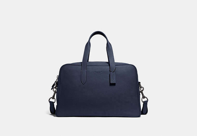COACH®,METROPOLITAN SOFT CARRYALL,Pebbled Leather,X-Large,Gunmetal/Navy,Front View