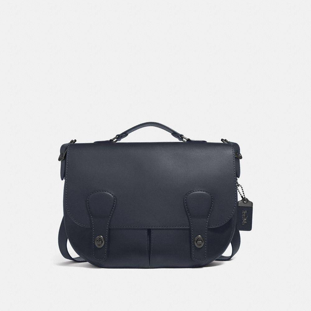 COACH®,MUSETTE BAG,Leather,Large,Midnight Navy/Black Copper,Front View