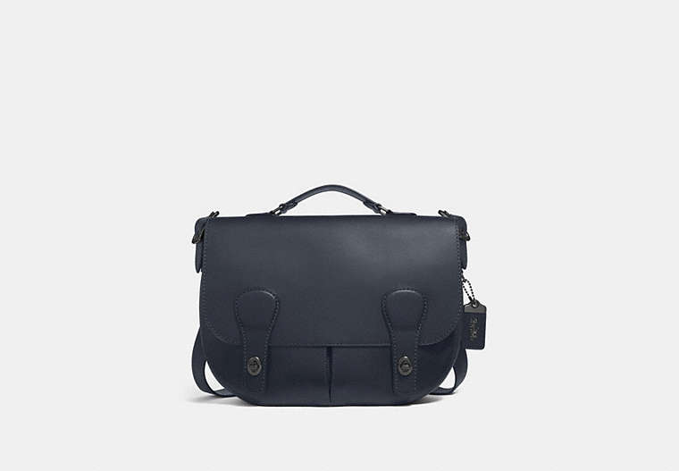 COACH®,MUSETTE BAG,Leather,Large,Midnight Navy/Black Copper,Front View