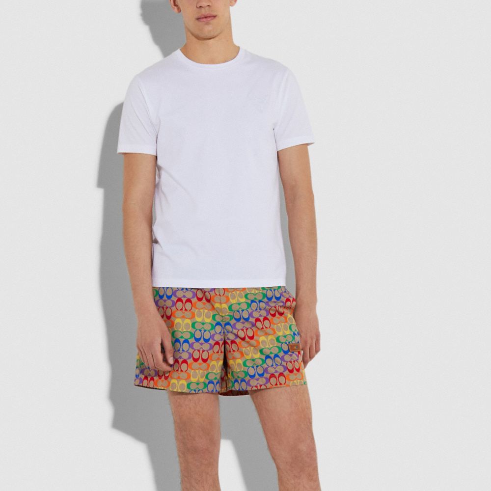 COACH®,Rainbow Signature Swim Trunks,,Scale View