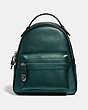 COACH®,CAMPUS BACKPACK 23,Leather,Medium,Gunmetal/Metallic Ivy,Front View